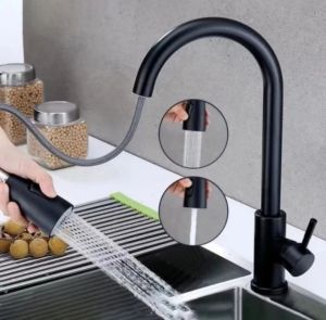 Kran tarik hitam stainless / Keran dapur kitchen sink black