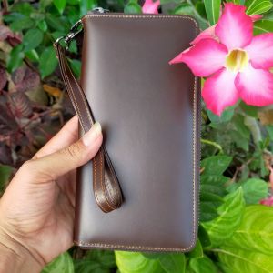 Dompet panjang wanita Rits kulit sapi fullup