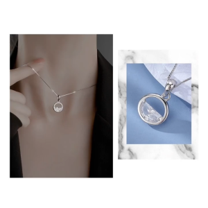 Dây chuyền bạc nữ mẫu giọt nước đính đá CZ basic chất liệu bạc 925 mẫu mới sang trọng APRIL JEWELRY DC018