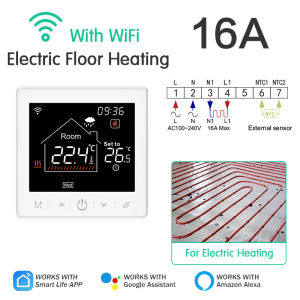 WiFi Water/Electric Floor Heating Thermostat Gas Boiler Temperature Controller Tuya/Smart Life APP Alexa Google Home Voice