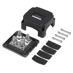 400A 48V Bus Bar Tin Plated Copper Power Distribution Block Ground Busbar Box 4XM10 For Auto RV Marine Truck Boat Heavy Duty