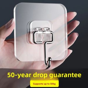 MONLEYTA | Strong Adhesive Wall Hooks No Drilling Required Plastic Adhesive Hooks For Kitchen Tools Max Load 05kg Monleyta Brand