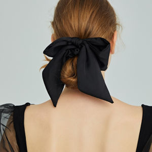 Elegant French Vintage Super Large Satin Silk Hair Ties Headbands Butterfly Knot Hair Bands for Back of Head Fashionable Hair Accessories