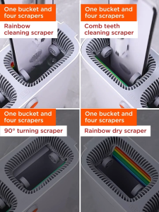 Joybos R18 hands-free flat mop upgraded version including mop bucket and absorbent mop cloth 4-layer rainbow scraper floor cleaning artifact