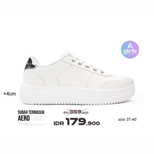 Aerostreet 37-40 Leona Lux Putih Putih Silver - Sepatu Sneakers Casual Sport Wanita Sepatu Olahraga Fashionable Ukuran Eu 37-40 Material Lainnya Berkualitas - Lazada