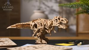 UGEARS Dinosaur 3D Model Kits - Jurassic Walking Tyrannosaurus Rex 3D Wooden Puzzles for Adults and All Family- Dinosaur Model Kit Wooden Puzzles - DIY Mechanical Wooden T Rex Dinosaur 3D Puzzle