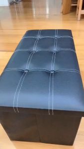 Storage Box Organizer Foldable Leather Sofa Storage Stool Footrest Seat Versatile Chair Space Saving Storage Benches Of Folding (RED)