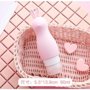 Chai chiết mỹ phẩm silicone 90ml hình thỏ và gấu chiết dầu gội sữa tắm du lịch
