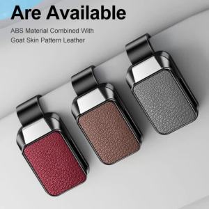 ABS Car Sunglasses Holder Sun Visor Eyeglass Clip with Leather Texture Auto Glasses Ticket Card Clip Interior Accessories