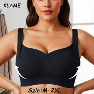 KLAME Size M-2XL Detachable Cup Womens No Steel Ring Seamless Push Up Soild Color Bra KLM1305