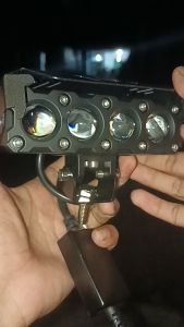 Lampu tembak LED laser D2 D3 transformer 4 mata SQL 4 mata Lensa putih kuning ada 3 kipas