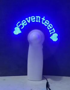 Seventeen Concert Fan Meet Led Light Messages Hand Held Electric Fan