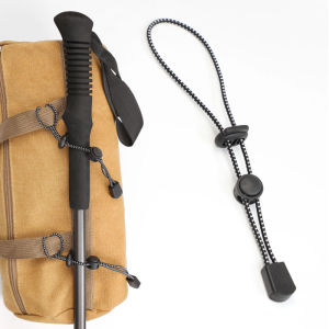 Outdoor Climbing Cane Elastic Rope Fixed Buckle Backpack Hanging Strap Mountaineering Bag Extension Accessory Carabiner Hook