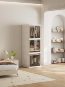 TUSSAH ตู้เสื้อผ้าผู้ใหญ่ ตู้เสื้อผ้า ตู้เก็บของ ตู้เสื้อผ้าผู้ใหญ่ ป้องกันฝุ่นและโปร่งใส พับเก็บได้ สไตล์การออกแบบโมเดิร์น ประหยัดพื้นที่