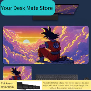 Bandai | Leather Mouse Pad Oversized Dragon Ball Computer Keyboard Pad Son Goku Animation Non-slip Pad Game E-sports Special Table Mat