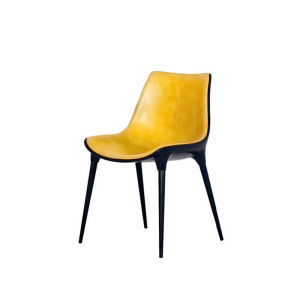 เก้าอี้รับประทานอาหารหรูหราเบาๆสไตล์นอร์ดิกเก้าอี้ดีไซน์เนอร์สำหรับใช้ในบ้านเก้าอี้ร้านกาแฟร้านอาหารเก้าอี้พิงโลหะหนังแท้ระดับไฮเอนด์ใส่สบาย