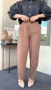 celana kulot wanita model tali serut bahan crinkle premium airflow / kulot model tali serut