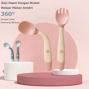 BabyShine Sendok makan bayi silikon lembut/3 in 1 peralatan makan bayi set/sendok bayi dan Garpu kotak