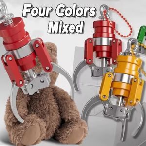 4pcs Doll Machine Claw Keychain Mini Kawaii Grab Clip Alloy Bag Pendant Simulation Color Claw Car Keyring Party Gift Childrens Accessories