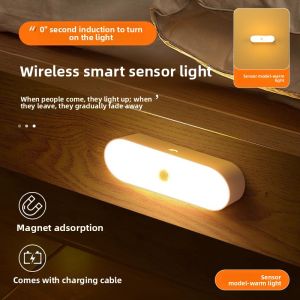Smart Sensorial Rechargeable Night Light Wireless Passage Way Hallway Induction LED Lamp for Home Use Nighttime Stairwell Light