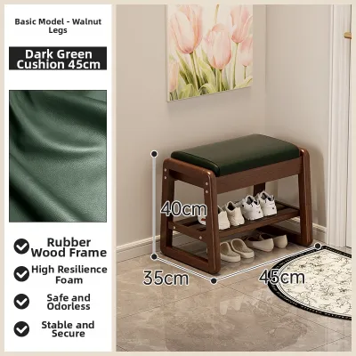 ZHUSHANXIA | Shoe Changing Bench Solid Wood Entryway Storage 2025 New