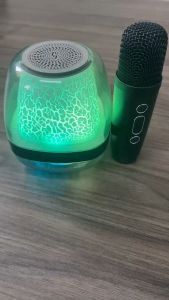 Portable Bluetooth Speaker Colorful Lights New Karaoke Wireless Speaker with Free Microphone 3D Stereo Home KTV Speaker Subwoofer