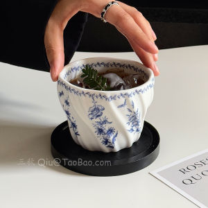 แก้วกาแฟเซรามิกสไตล์ย้อนยุค แก้วกาแฟลาเต้ แก้วกาแฟมือ แก้วกาแฟสไตล์จีนโบราณ ของขวัญเล็กๆ ที่ไม่ซ้ำใคร