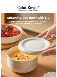 Ceramic New Model Egg Steamer Bowl With Lid