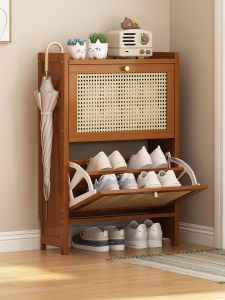 Ultra-Thin Tilting Shoe Rack For Home Small Narrow Door Multi-Layer Shoe Storage Fantastic Entry Door Simple Dustproof Shoe Cabinet