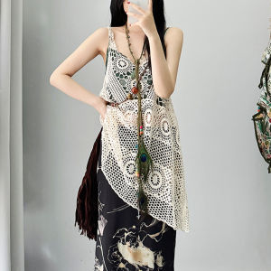 กระโปรงทรงหางปลาพิมพ์ลายโบฮีเมียนสีดำ กระโปรงทรงเอเข้ารูป เอวสูง กระโปรงยาวปานกลาง ฤดูใบไม้ร่วง 2024 กระโปรงทรงเอเข้ารูป