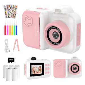 Kids Camera Instant Print 32G Digital Camera For Children Color Pens Thermal Printing Paper Boys Girls Christmas Gifts Toys