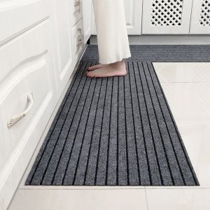 Modern Minimalist Square Floor Mat - Durable Stain/Fade Resistant Non-Slip Rubber Backing Machine Washable for Indoor/Outdoor