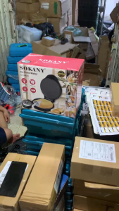 Máy kẹp nướng làm vỏ bánh ốc quế Sokany 750W