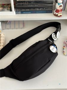 Trendy Red Chest Bag Japanese Style Ins Mobile Phone Waist Bag Simple Small Bag Female Casual Sports Cycling Crossbody Bag Male