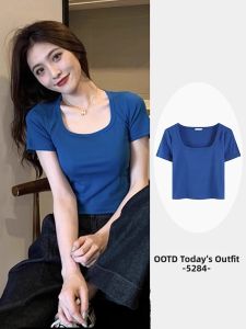 V.C.I | Neck-showing Slimming Short-sleeved T-shirt Summer