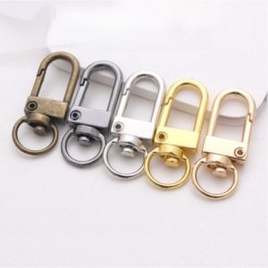 50pcs/Bag Lobster Claw Clasps 360°Trigger Snap Hook Alloy Rotating Key Rings Accessories Dog Buckle