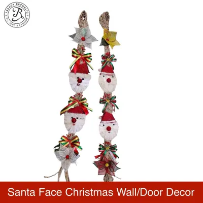 Native Abaca Santa Face Christmas Wall Door Decor