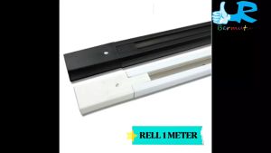 1M Rell Tracklight Hitam Putih 2 Jalur Rel 1 Meter Lampu Trek Spotlight 100 Cm Black White Spot Led Rail 2 Wires 1 M Track Plafon