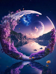 Oil Painting By Numbers Moon Theme DIY Number Drawing Canvas Pictures By Numbers Home Decor Large Size