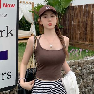 miiow | Cat Woman Strap Vest Women Summer Outdoor Wear Beautiful Back Base With Chest Pad Underwear Slim Cotton Inner Match Anti Light Bra