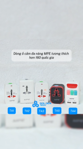 (MPE) Ổ cắm du lịch đa năng 3 dạng phích cắm – Kết nối mọi nơi tiện lợi tối đa TA