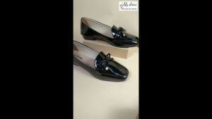 LILY SHOES - Caldera Sepatu Kerja Pantopel Variasi Pita Wanita Hak Chunky Trendy Real Pict Berkualitas