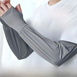 Mens Ice Silk Extended Wide Sleeve Summer Loose UV Protection Sunscreen Arm Protector Anti Ultraviolet Ray Hand Protection