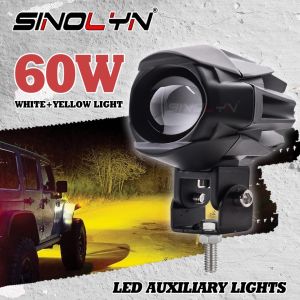 Premium LED Night Hawk Mini Driving Light Dual Color Auxiliary Light White/Yellow Hi/lo beam Spotlight Fog Light For Car Universal Anti Fog