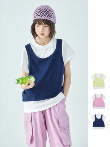 KECHU | Color Block T-Shirt Short Sleeve Loose Cotton