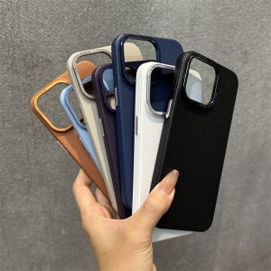 Crashstar Da Kết Cấu siêu mỏng Frosted Cứng PC Chống Sốc vỏ điện thoại Cho iPhone 16 15 14 Pro Max Cộng Với 13 12 11 Pro Max Thời Trang màu trơn Ốp điện thoại Matte Chống bảo vệ chống rơi Bìa Shell Với Kim Loại Máy Ảnh khung bảo vệ