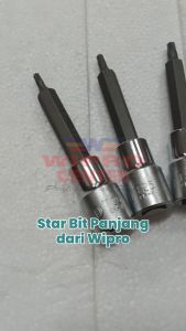 WIPRO Mata Socket Star Bit T30 x DR 1/2\" / Kunci L Bintang Panjang