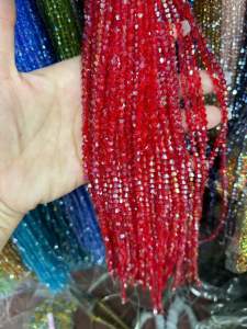 Dây hạt đá pha lê hình chóp nón lấp lánh làm vòng làm handmade