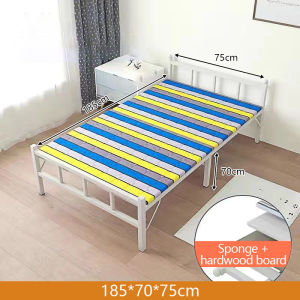 LIKHA Metal Folding Bed 75/100/120CM Nap Sheet Single Portable Bedroom Folding Sheet Single Heavy Duty Bed Frame
