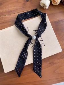 hellocandy | Polka Dot Pearl Decorative Satin Shirt Accessory